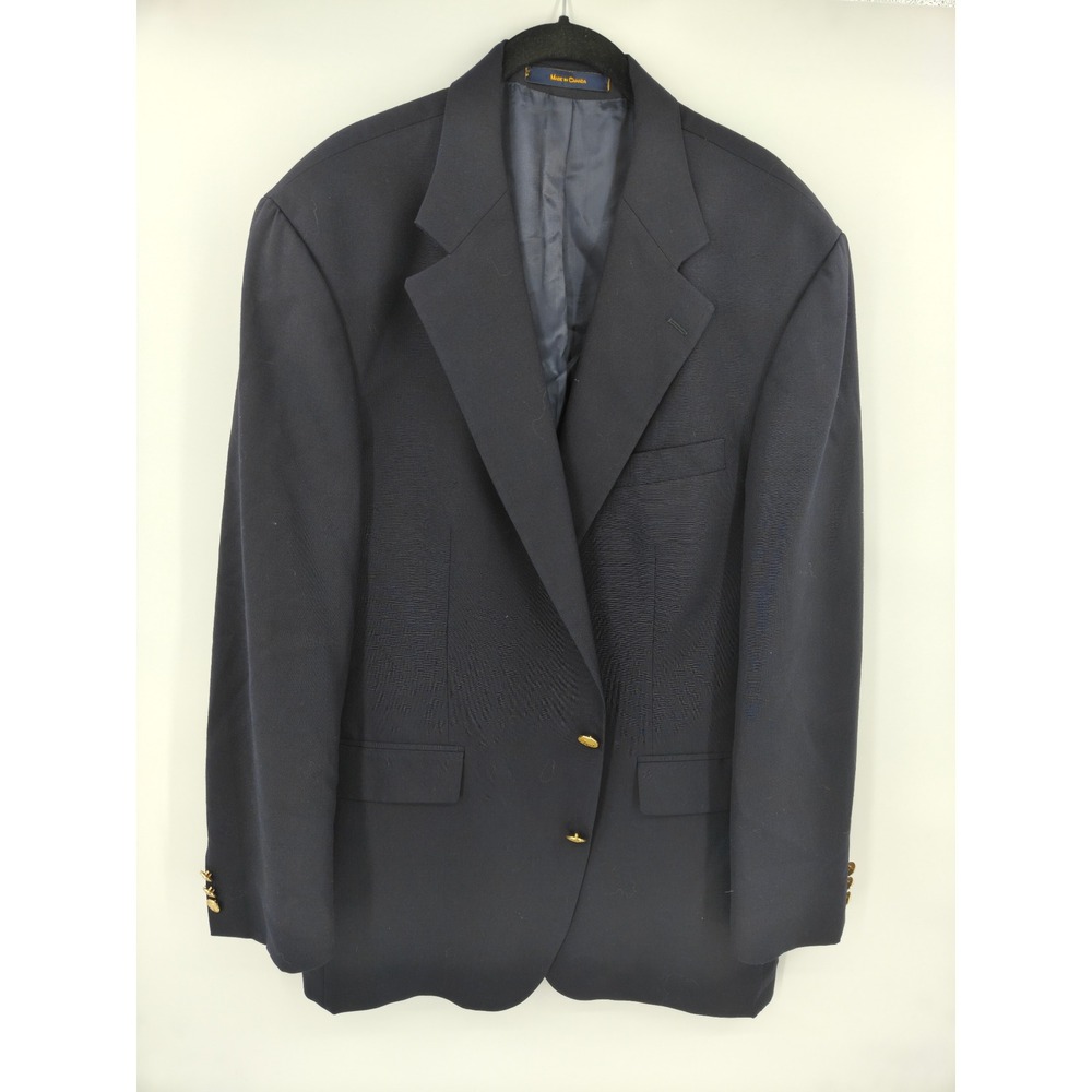 Polo University Club Ralph Lauren Navy Blue Pure Virgin Wool Blazer Gold Buttons